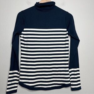 Duluth Women Turtleneck Sweatshirt‎ XS S'no Sweat Sweater Cool Max Blue White